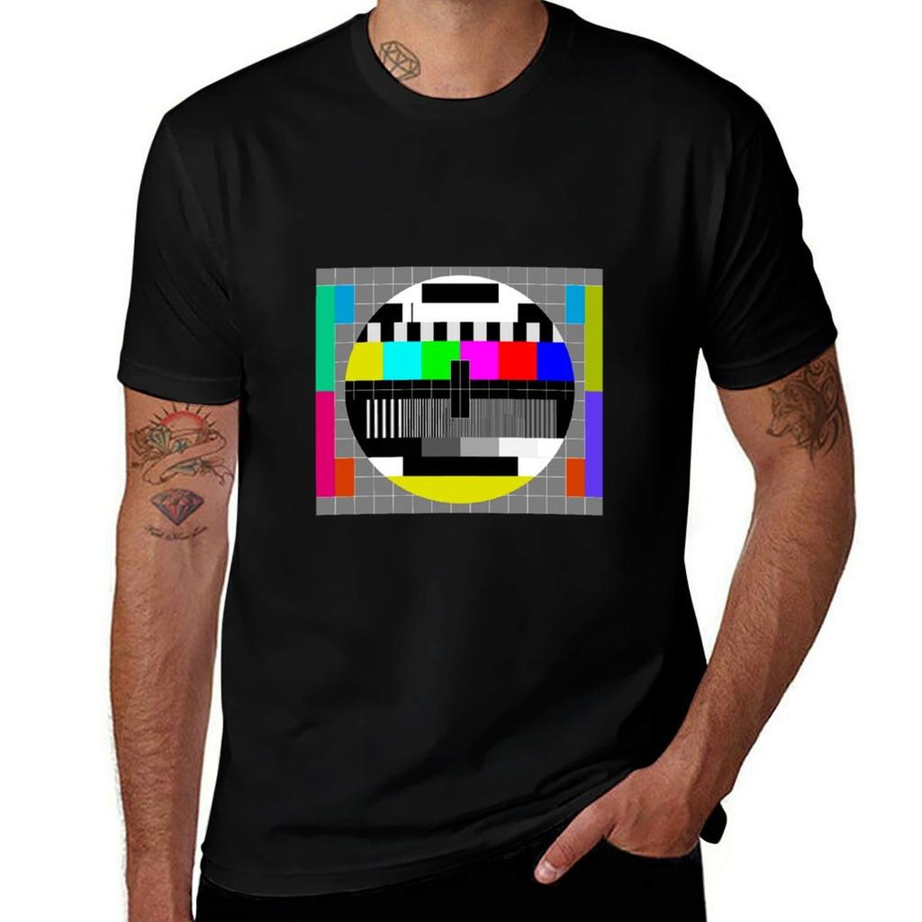 Tv Test Pattern Pop Art Tshirt Running Perforunisexce Short Sleeve Tee