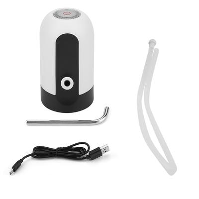 Portable LED Light Bottled Water Pump USB Rechargeable Dispenser for Home Office (White)