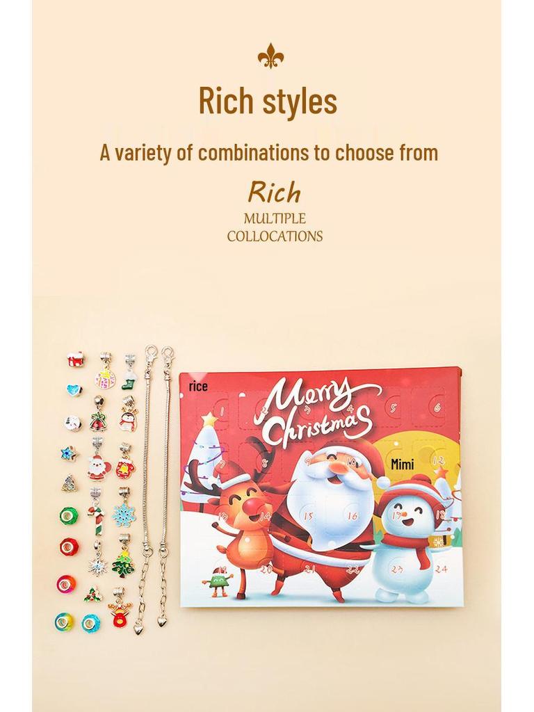 24-Day Christmas Countdown Surprise DIY Bracelet Set for Kids