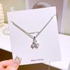 1 Pcs Three Hearts Clover Necklace Simple Rhinestone Pendant Delicate Clavicle Chain Women's Girls' Elegant Accessories