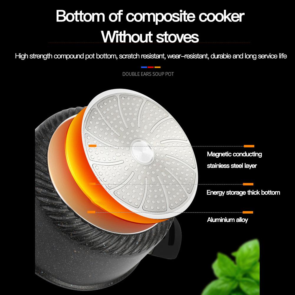 24cm Medical Stone Nonstick Soup Pot for Kitchen Induction Cooker Stewed Meat Pot