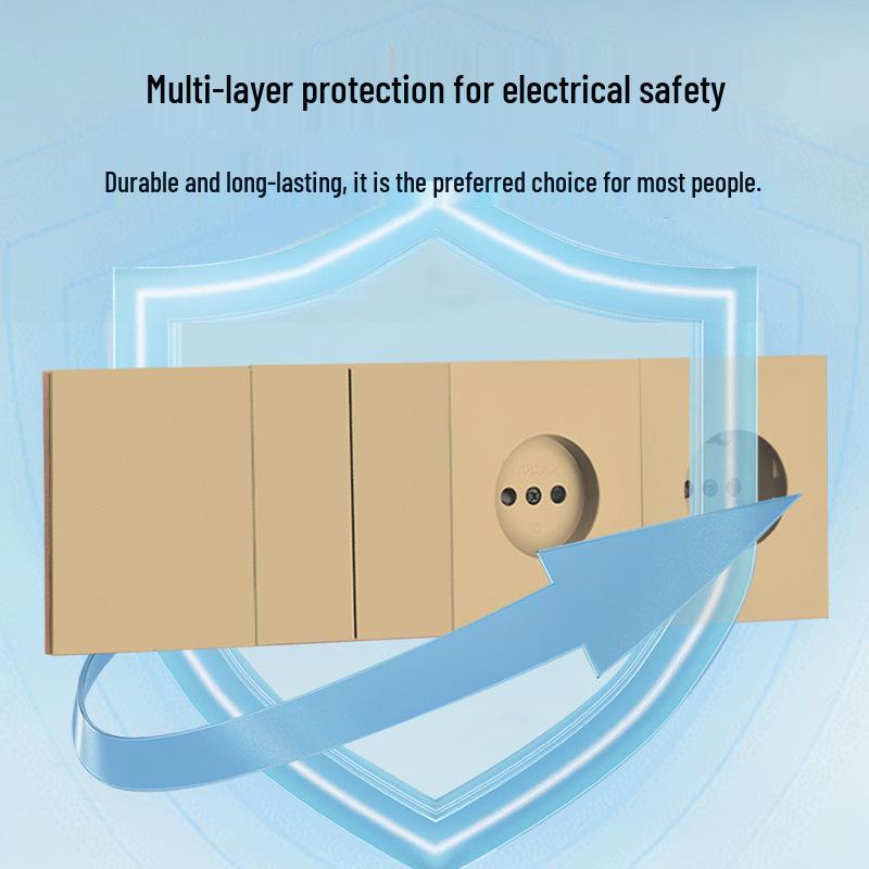 European Standard Flame Retardant Multi-Socket Wall Panel with Switch