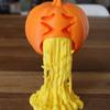 Halloween Puke Pumpkin Figurine Hilarious 3D Printed Vomiting Pumpkin Statue for Halloween Tabletop Bookshelf Decor