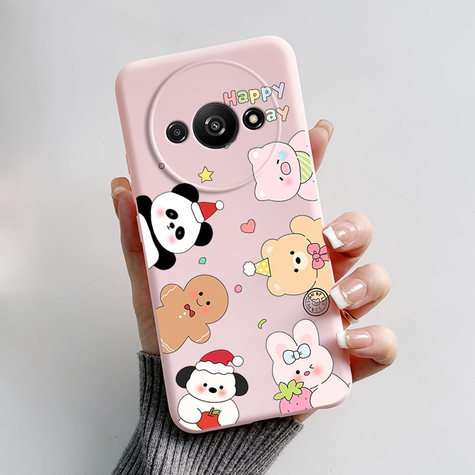 For Funda Redmi A3 Case Redmi A3 2024 Back Cover Stylish Painted Soft Silicone Phone Case for Xiaomi Redmi A3 A 3 RedmiA3 Bumper