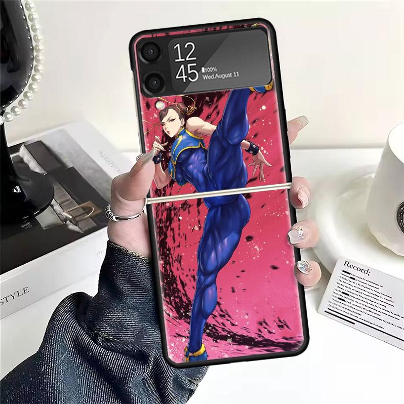 ChunLi S-Street F-FighterS Cases For Samsung Galaxy Z Flip 4 5 6 7 3 Z Flip7 Flip6 Flip4 Flip5 Flip3 5G Hard Shockproof Fundas C