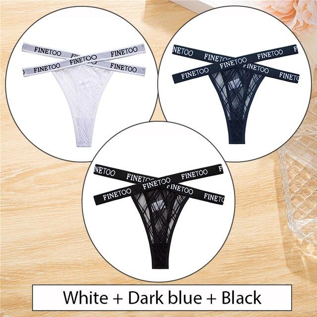 

FINETOO 3 шт./комплект. Жіночі бавовняні трусики, трусики в бразильському стилі, сексуальні труси на лямках, жіноча нижня білизна, модна нижня білизна. XL