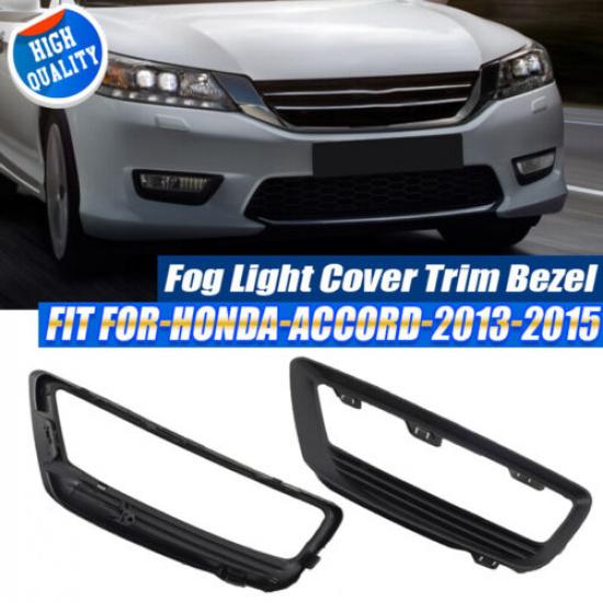 Left+Right Fog Light Trim Bezel Cover For 13-2015 Honda Accord LX EX EX-L Sport