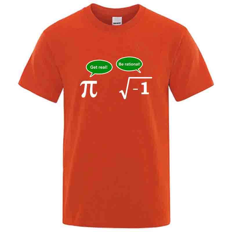 Summer Round Neck Math Formula Graphic Printed T-shirts Fashionable Casual Pure Cotton Short Sleeved Men's T-shirts