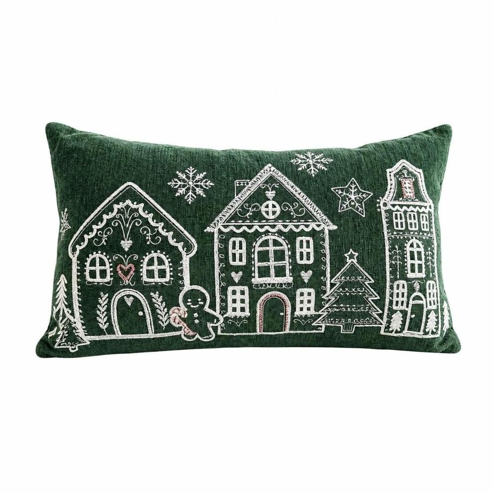 Breathable Christmas Pillowcases House Snowflake Embroidery Pillow Case  Christmas Decor