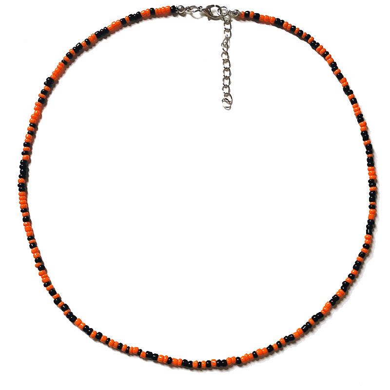 50cm Colorful Bohemian Seed Bead Choker Necklace – Perfect for Halloween & Christmas