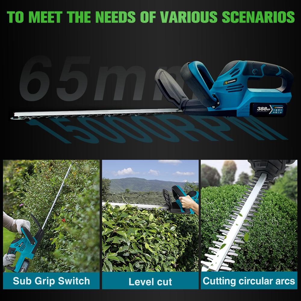 PXNBMB 20000RPM Brushless Electric Hedge Trimmer Lawn Mower Garden Landscaping Hedge Pruner Trimmer For Makita 18V Battery Pin