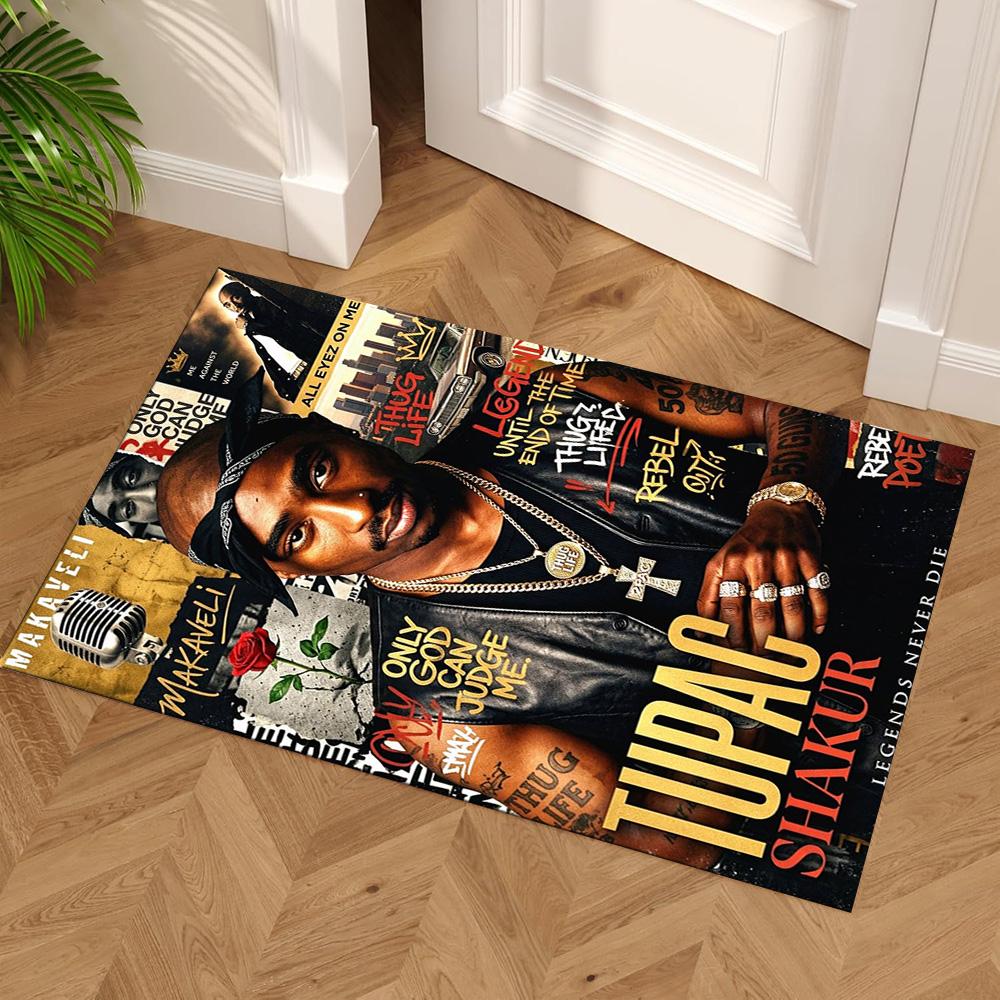 2pac Floor Mat Perfect for Outdoor Living Rooms Playrooms Bedrooms Antislip Carpet Decorate Offices Luxury Gift for Birthday, Christmas, Wedding