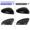 Primed Black/Glossy Black Side Rearview Mirror Cover Shell For Peugeot 308 MK2 2013 2014 2015 2016 2017 2018