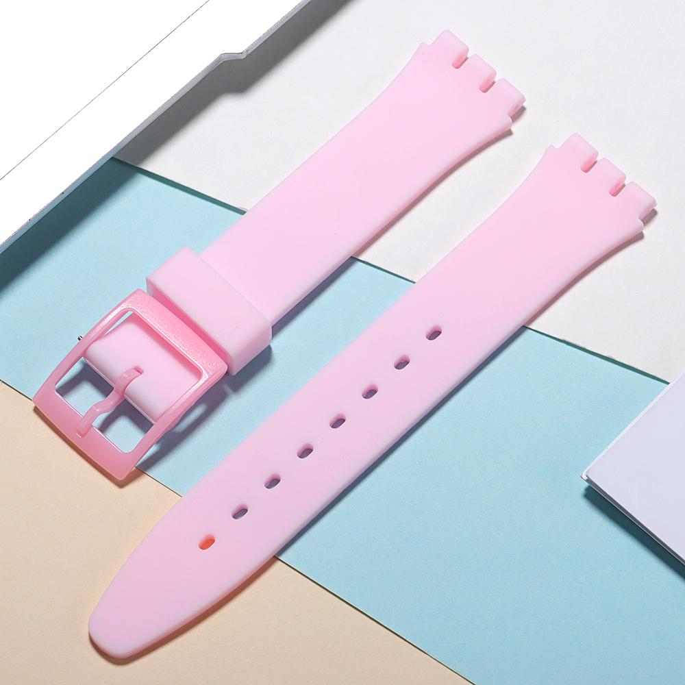 16mm 17mm 19mm 20mm Wasserdichtes Silikon-Uhrenarmband für Swatch Weiches Gummiarmband Buntes Armband Ersatz Uhrenzubehör