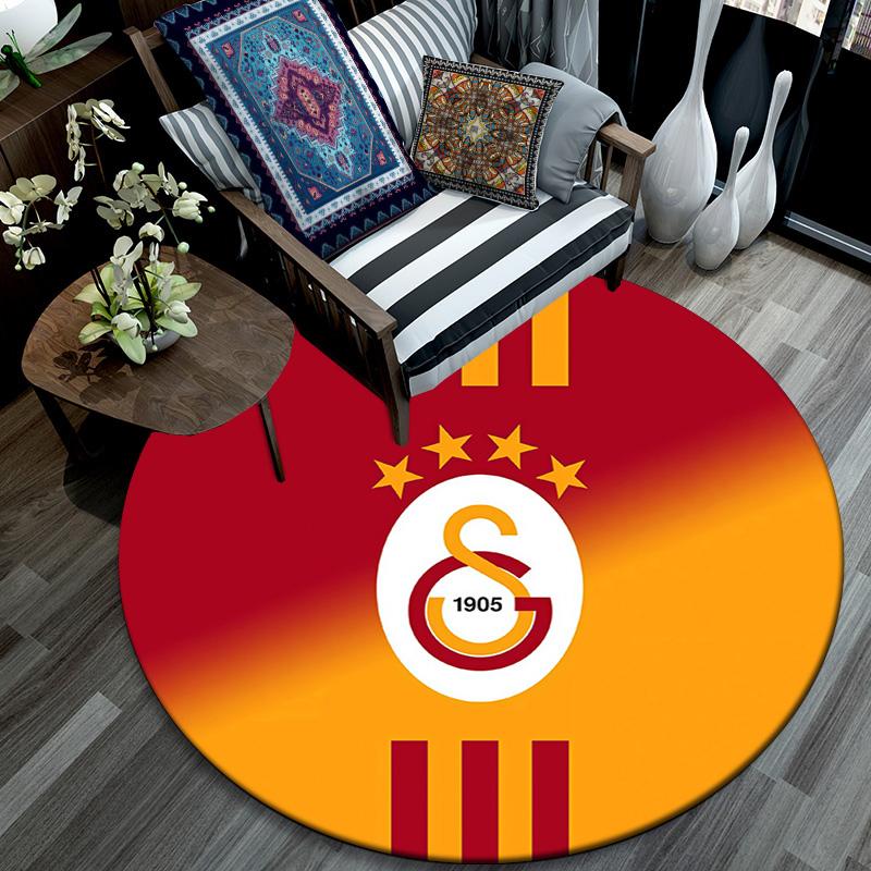 Galatasaray SK2 Round Area Rug,Carpet Rug for Living Room Bedroom Sofa Playroom Decor,Non-slip Floor Mat