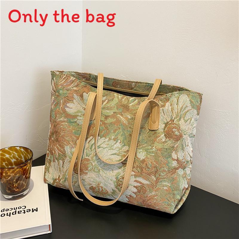 Canvas Tote Bag For Women Large Capacity With Flower Print For Casual Daily Use