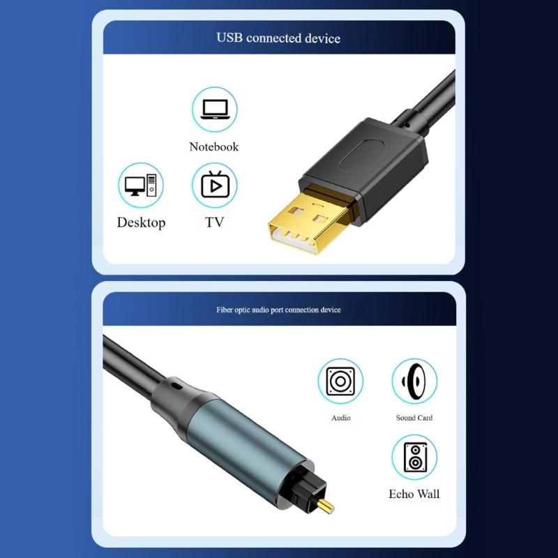 24Bit USB Digital Fiber Optical Analog Sound Cable SPDIF Digital Sound Converter Cable for HDTV Multimedia Speaker