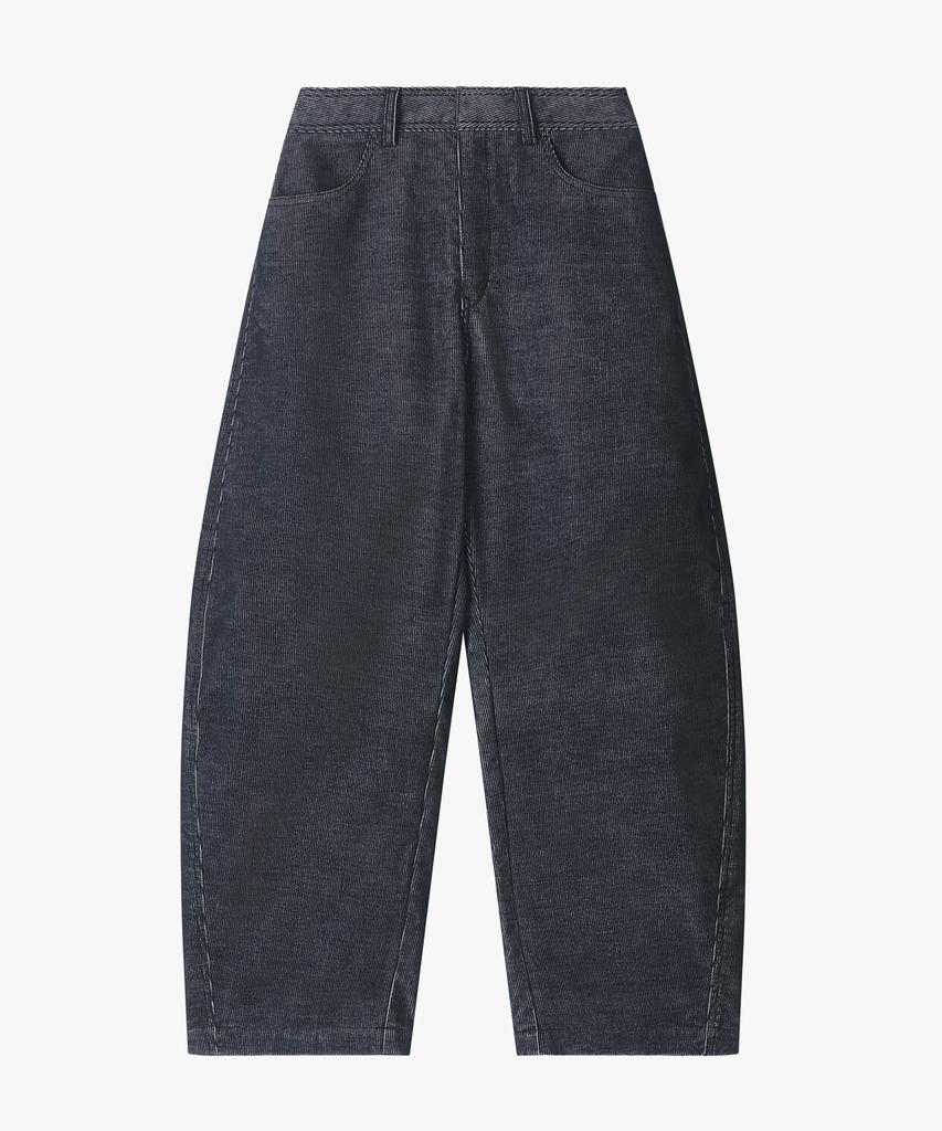 Gilyeong Denim Corduroy Barrel Pants_Navy