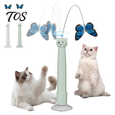Interactive Wand for Cats Electric Butterfly Cat Wand, Rechargeable Toy, 360 Spinning Self-Play Portable Pet Entertainment Products with 2 Modes,