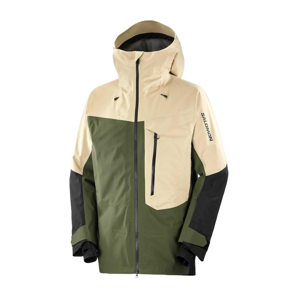 Salomon Moon Patrol Gore-Tex Warm Comfortable Structured Long Sleeve Jacket Men jackets White Green Black LC2415800