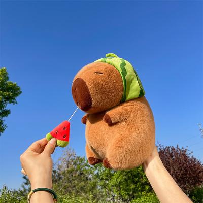Capybara Puppe Dehnbare Mütze Wassermelone Capybara Plüschtier Puppe Geschenk