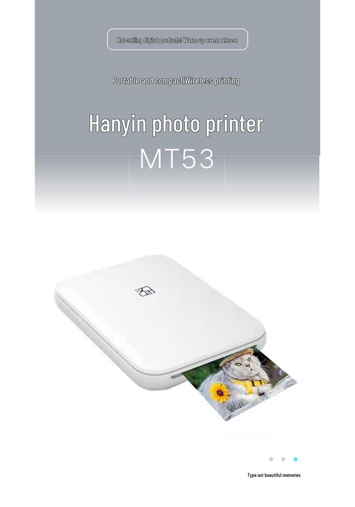 Han Yin MT53 Portable 3-Inch Bluetooth Photo Printer