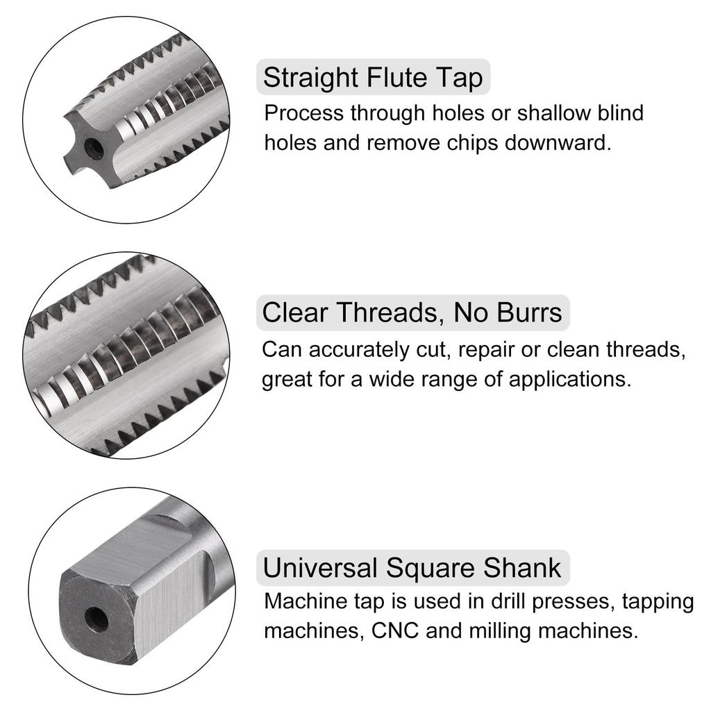 Uxcell 2-Piece Tap & Die Set, 5/8-11 UNC Thread Tap & Round Die, Tapping Thread Tool, Tap & Die Kit for Nut, Screw, Bolt Thread Repair