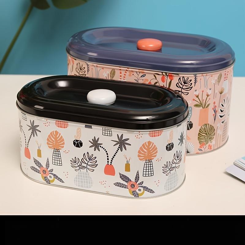 

2 шт. Овальные металлические коробки для хранения большой вместимости с крышками, Тропический цветочный дизайн, Многоцелевой настольный органайзер для спальни, кабинета и мелких предметов XHH