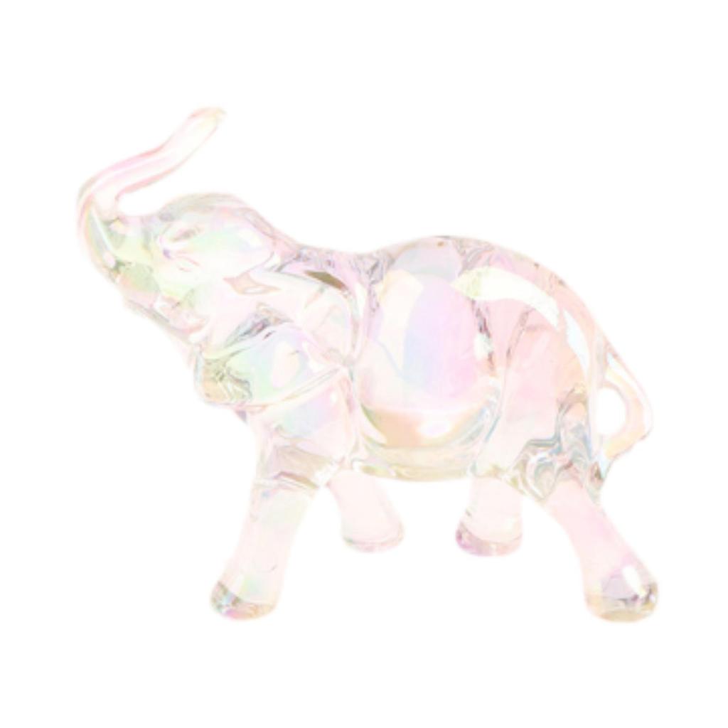Animal Sculpture Gift for Home Decor Artwork,Elephant Statue Acrylic Figurine Tabletop Ornament for Fireplace Office Desktop