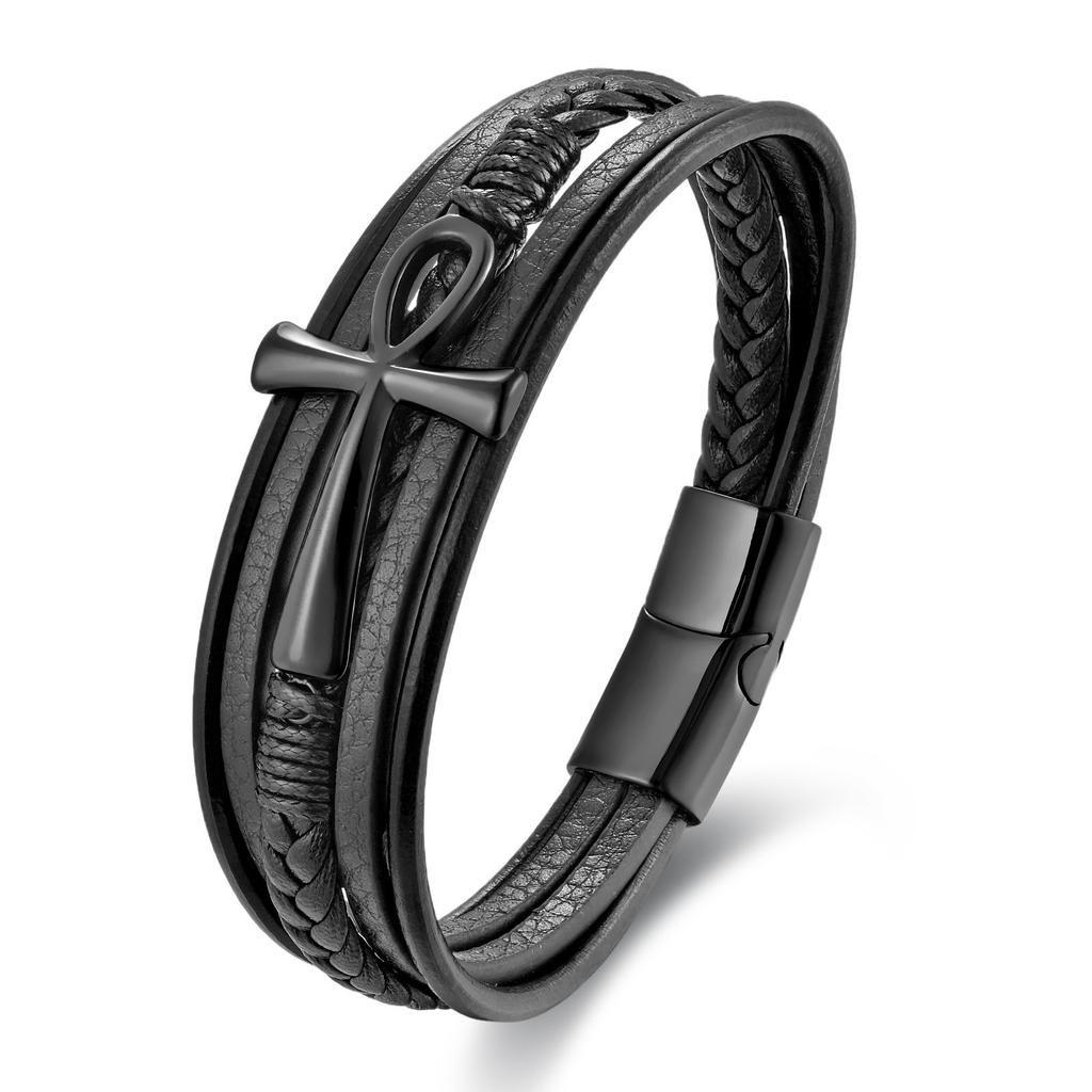 Armbanden Mannen Kruis Leren Armbanden Sieraden Mannen Sieraden