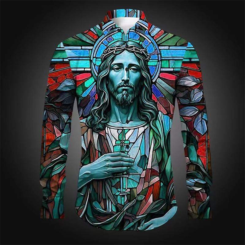 Men's Shirt Pattern Shirt Outdoor Street Long Sleeved Printed Clothing Fashion Street Clothing Designer Casual Breathable