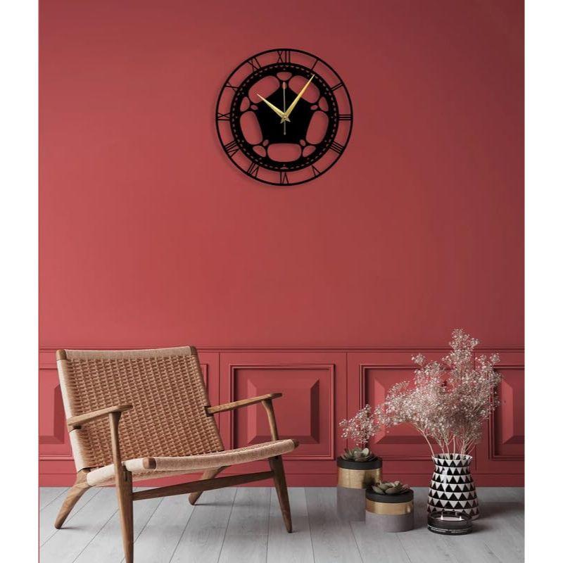 Large Size Clock & Wall Ornament/Metal Outdoor Wall Clock for Bedroom, Office -Black