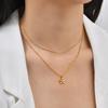 Wind Niche Premium Sense Collarbone Chain Gold, Stainless Steel Flower Stacked Wind Double Necklace Female Nc-1328