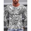 Fashion Cool Texture Pattern T-Shirts For Men Colorful 3D Printed T Shirts Summer Casual Long Sleeves Loose Round Neck Tops
