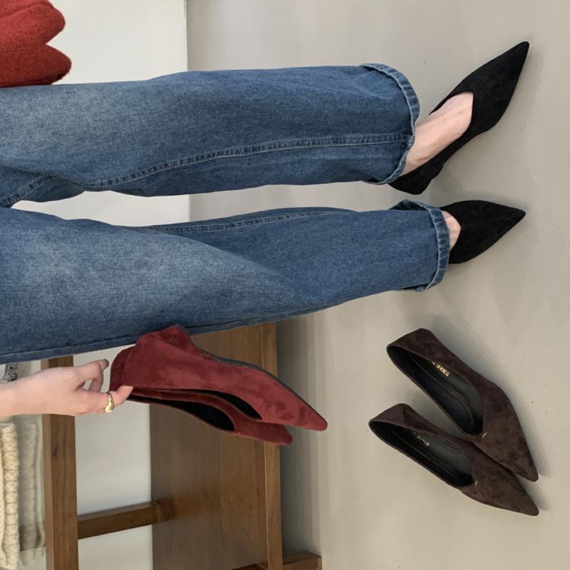 French Kitten and Leopard Print Single Shoes Women's Shoes 2025 New Spring and Autumn Pointed Temperament Socialite Black High Heels