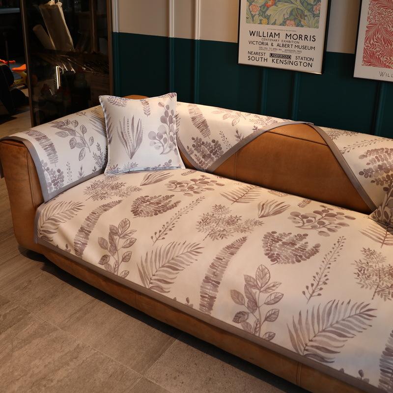 New Summer Sofa Cushion Summer Ice Silk Mat Seat Cushion All Seasons Non-Slip Leather Sofa Cover Cover Cloth Towel