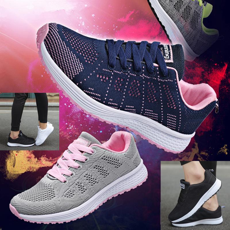 Women Casual Shoes Fashion Breathable Walking Mesh Flat Shoes Sneakers Women  Gym Vulcanized Shoes White Female Footwear