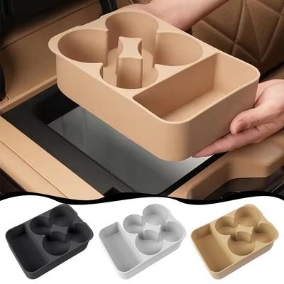 Fit For Equation Leopard 8 Refrigerator Mat In Armrest Box Silicone Pad Anti Slip Cup Holder Beverage Fixed Grid Car Interior