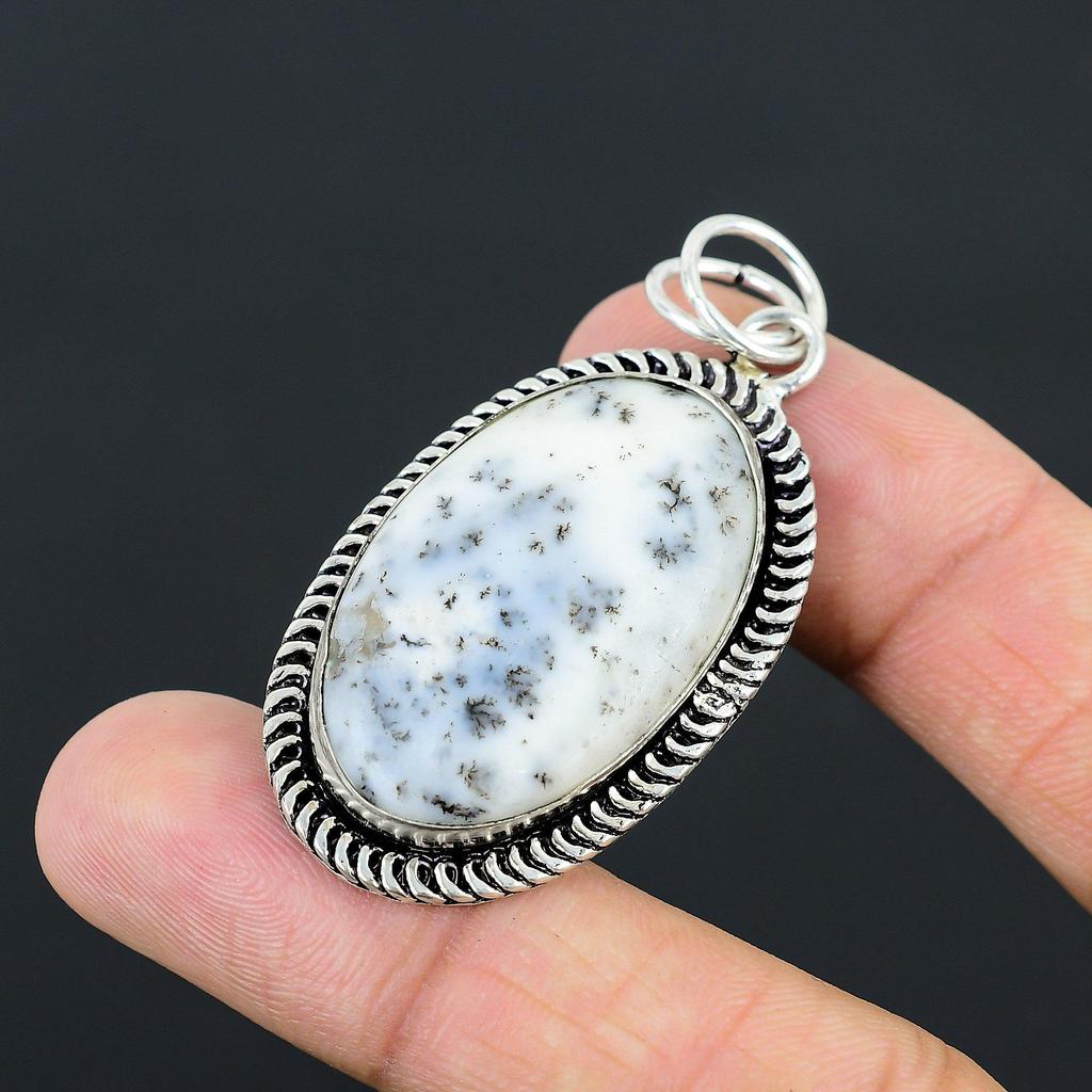 Daughters Day Sale Dendrite Opal Gemstone 925 Sterling Silver Sister New Pendant