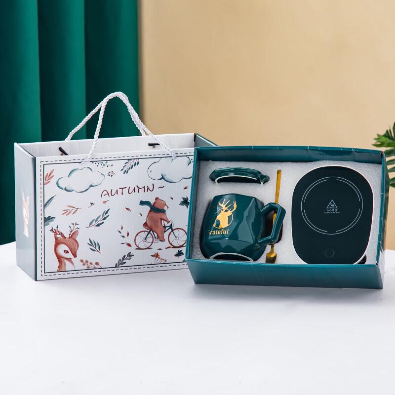 

OLOEY Electric Mug Warmer with Green Glass Cup