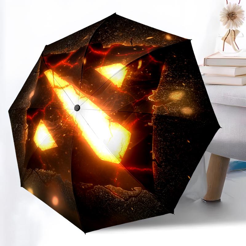 

1pc Sturdy 8-Bone Auto Umbrella, Dota Umbrella, Digital Printed, Foldable Umbrella for On-the-Go Outdoor Use