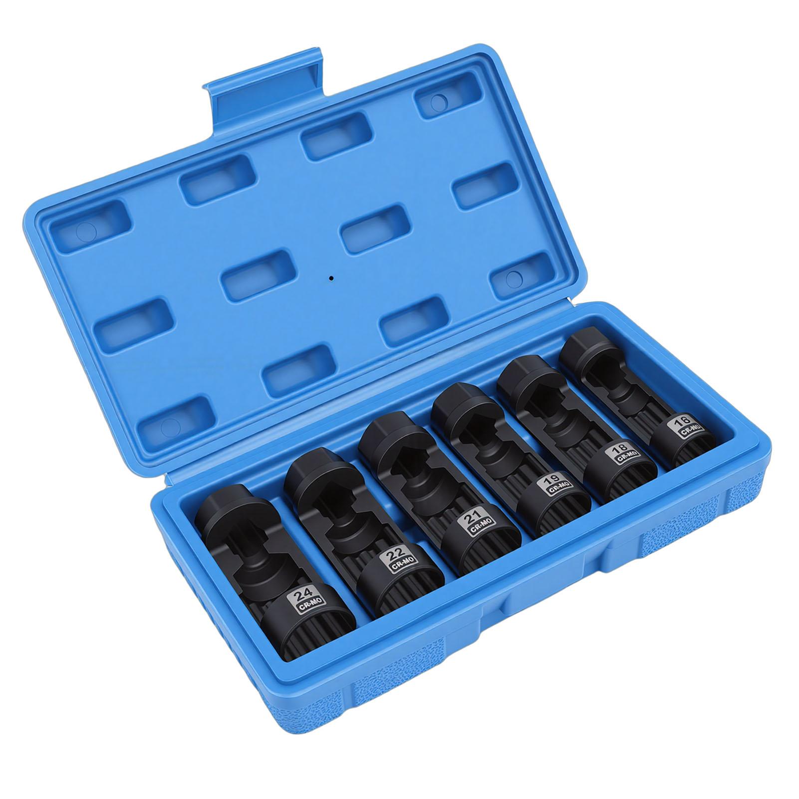 6pcs Suspension Strut Nut Socket Set 16mm 18mm 19mm 21mm 22mm 24mm   Strut Nut Removal Tool Socket Kit