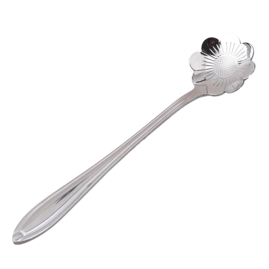 

Ложка для перемешивания десерта из нержавеющей стали, креативная ложка для вишни, кухонная ложка для приправы None серебряный
