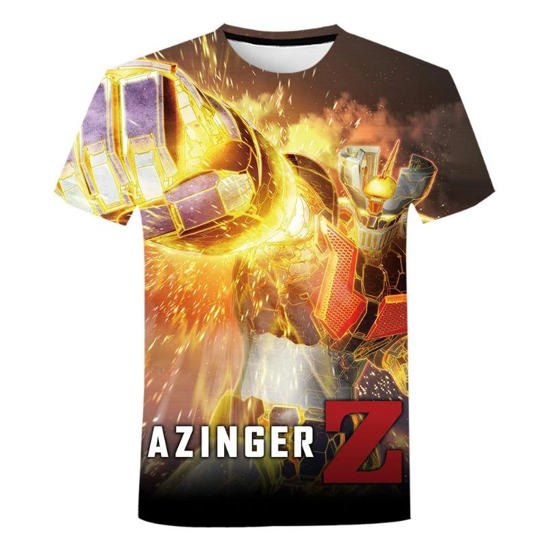 Mazinger Anime Robot 3D Print T-Shirts Men's Short Sleeve O-Neck Casual T Shirt Oversized Street Tees Harajuku Man Tops Clothing