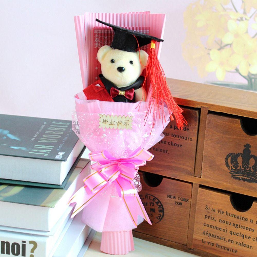 Lovely Bear Graduation Bouquet Cartoon Bouquet Decoration Stunning Graduation Gift  New Year