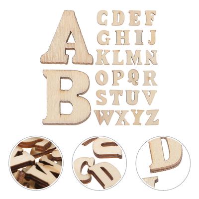 Fomiyes Wood Crafts Unfinished Wooden Letters 200Pcs Mini 15Mm Unpainted Wooden A-Z Alphabet Letters 3D Wood Capital Letters