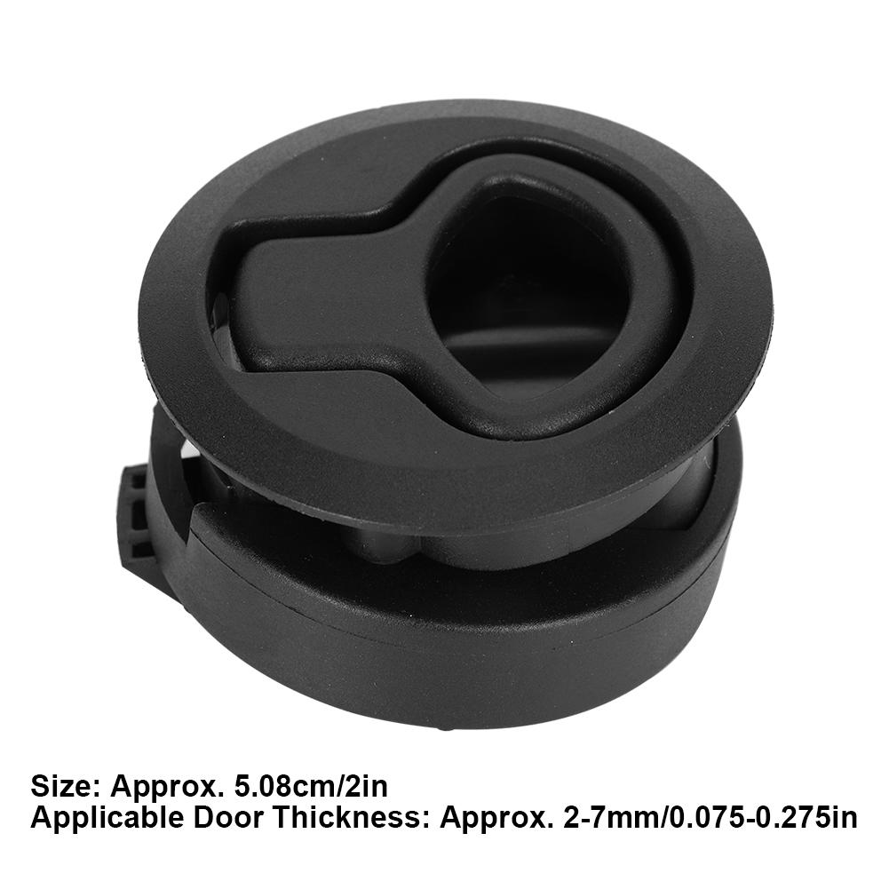 Round Black Flush Pull Slam Latch Deck Hatch Handle Lock for Marine Boat RV Drawers