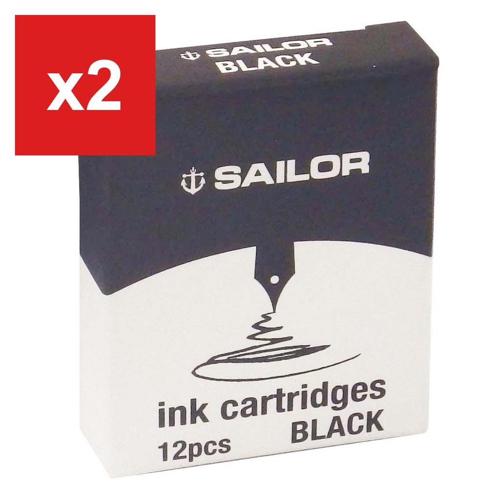 Sailor Fountain Pen Dye-Based Ink Cartridges, Black, 13-0404-120