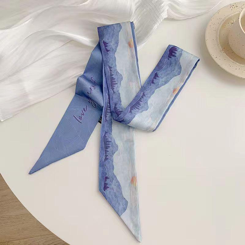 Korean Style Silk Scarf and Hairband Set - Versatile Women's Accessory for Summer