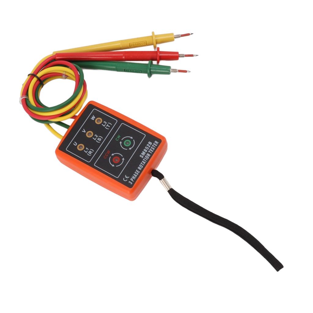 60V‑600V Three Phase Sequence Meter High Efficiency AC Phase Rotation Tester with LED Indicator Detector